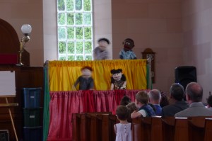 Watching the puppets