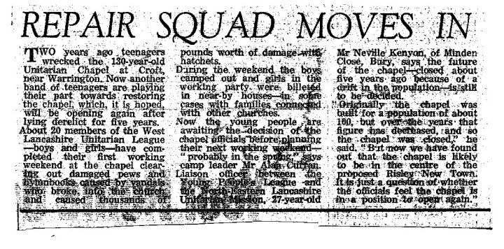 Croft Chapel M.E.N. 23.10.1964