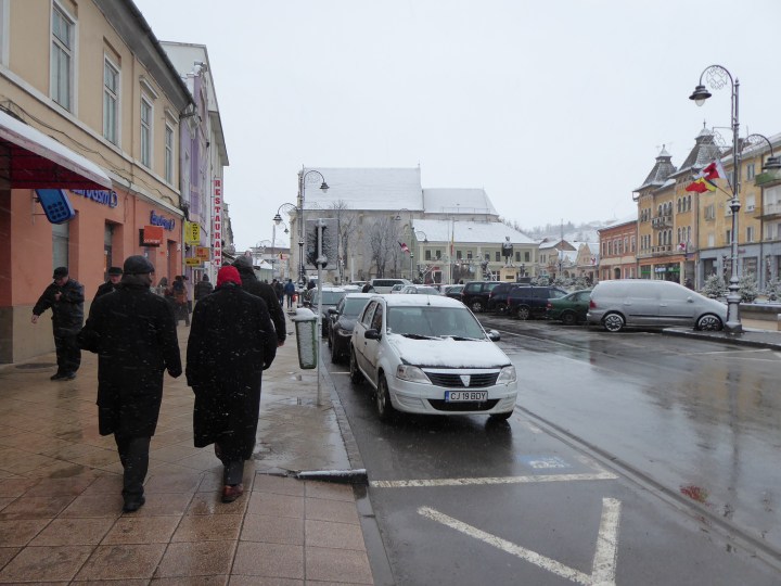 Walking up to the Catholic Church