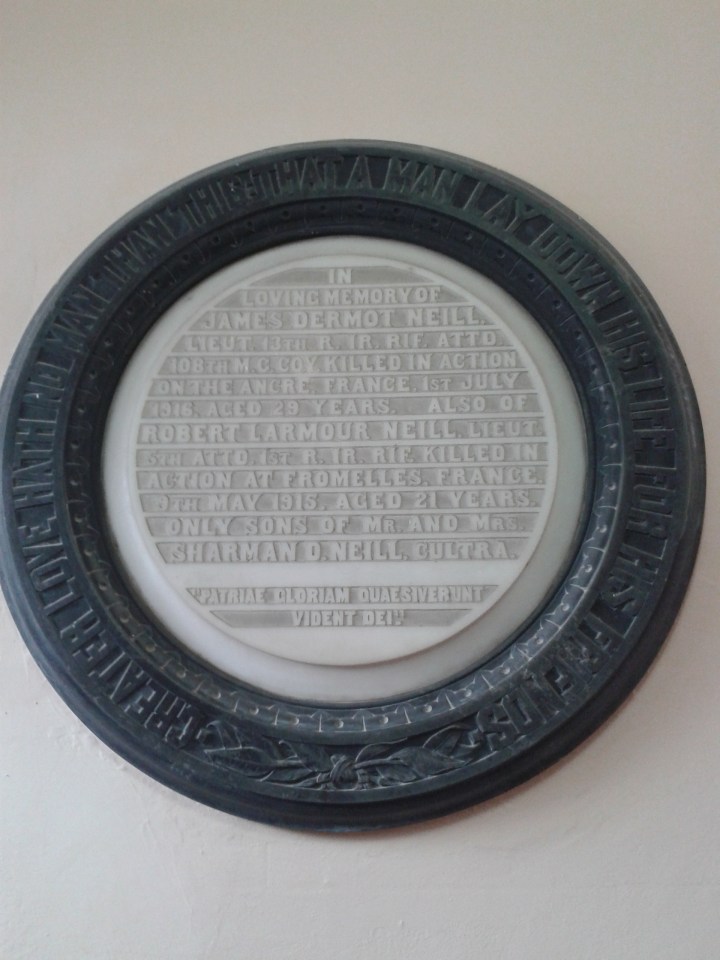 Holywood Memorial Lieut R L Neill